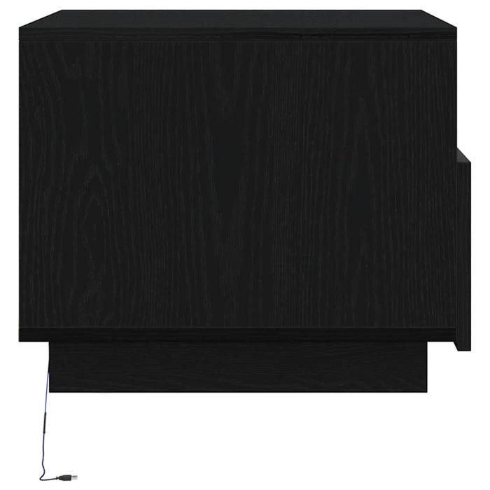 Masuta de cafea cu lumini LED Stejar negru 50x49x40 cm - WALTI WALTI