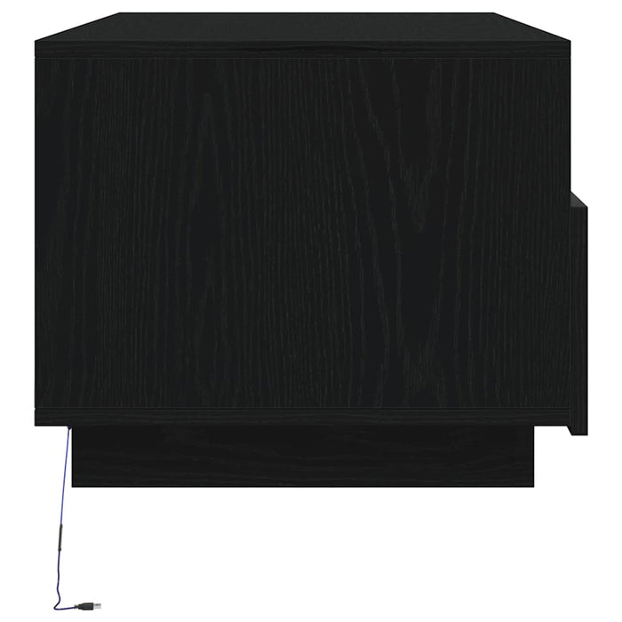Masuta de cafea cu lumini LED Stejar negru 90x49x40 cm - WALTI WALTI