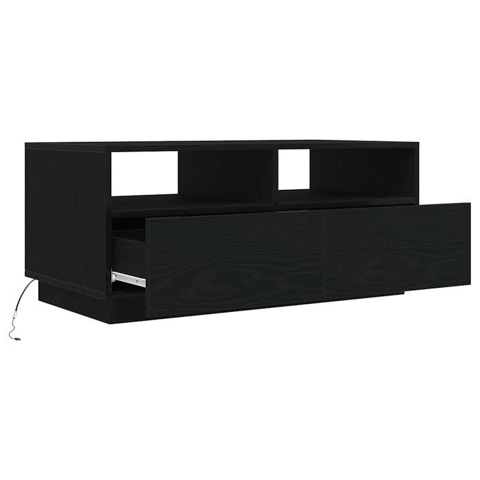 Masuta de cafea cu lumini LED Stejar negru 90x49x40 cm - WALTI WALTI