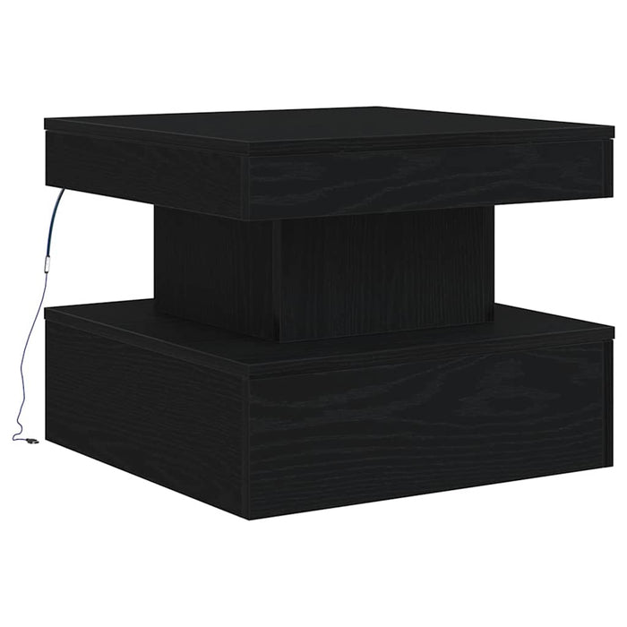 Masuta de cafea cu lumini LED Stejar negru 50x50x40 cm - WALTI WALTI