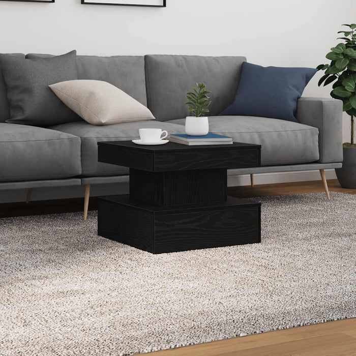 Masuta de cafea cu lumini LED Stejar negru 50x50x40 cm - WALTI WALTI