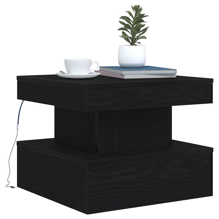 Masuta de cafea cu lumini LED Stejar negru 50x50x40 cm - WALTI WALTI