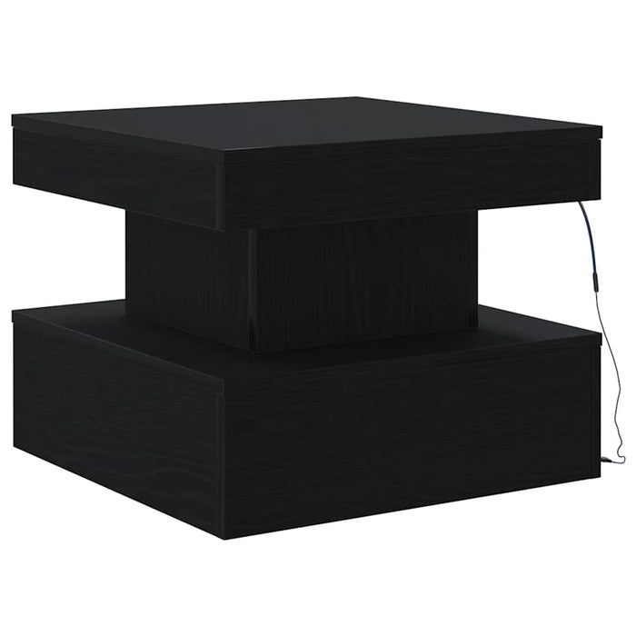 Masuta de cafea cu lumini LED Stejar negru 50x50x40 cm - WALTI WALTI