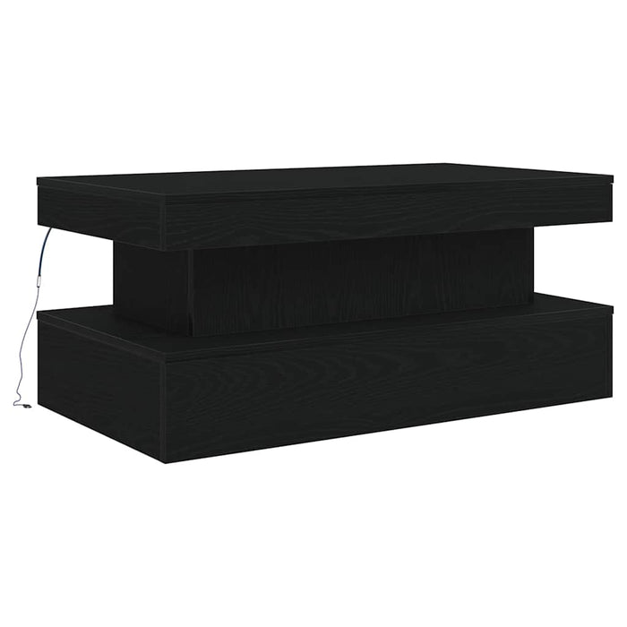 Masuta de cafea cu lumini LED Stejar negru 90x50x40 cm - WALTI WALTI