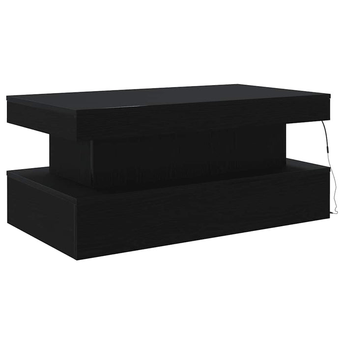 Masuta de cafea cu lumini LED Stejar negru 90x50x40 cm - WALTI WALTI