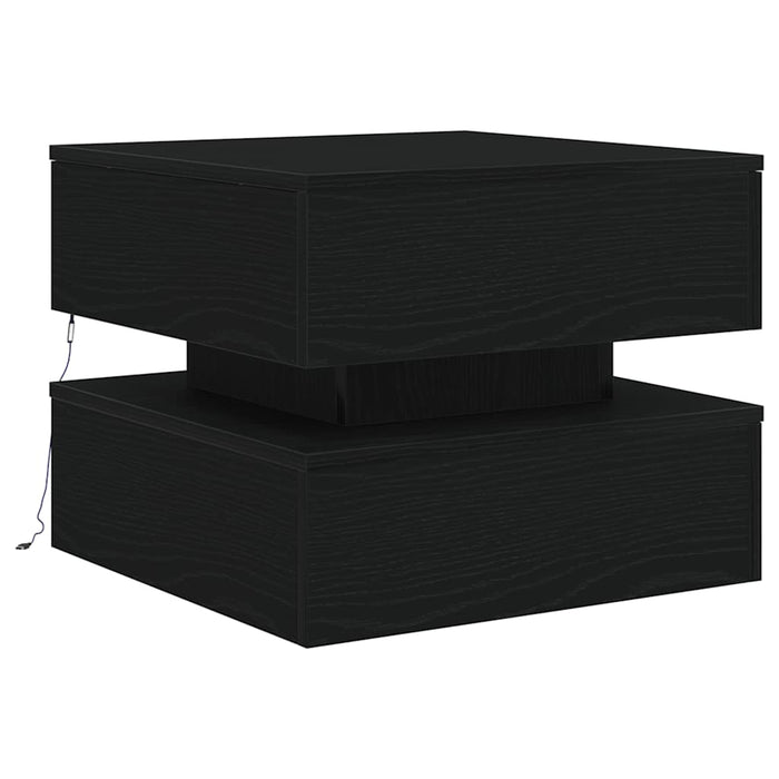 Masuta de cafea cu lumini LED Stejar negru 50x50x40 cm - WALTI WALTI