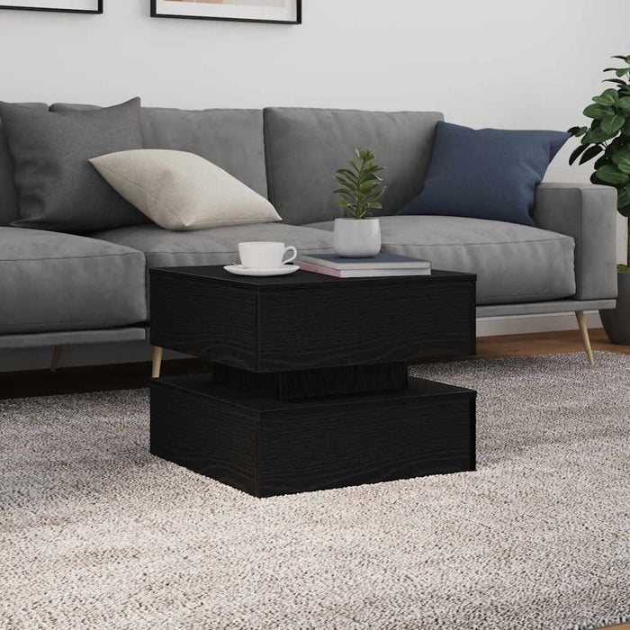 Masuta de cafea cu lumini LED Stejar negru 50x50x40 cm - WALTI WALTI