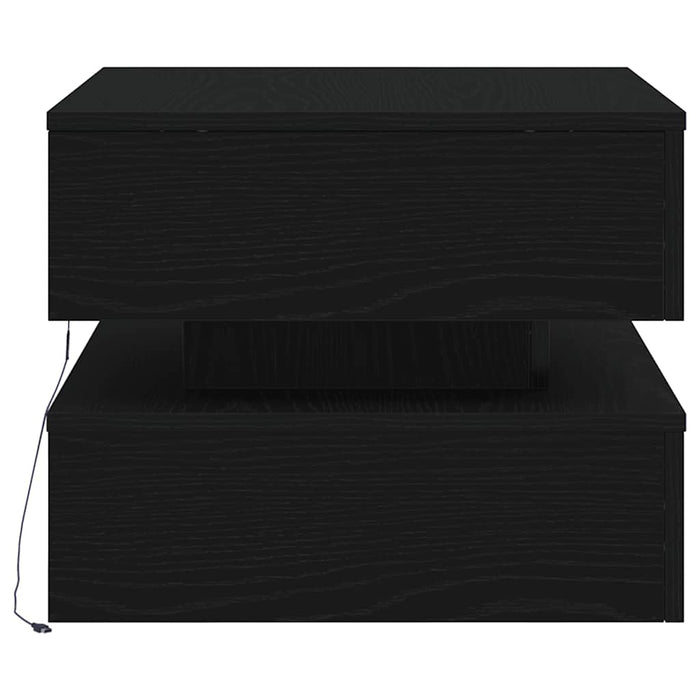Masuta de cafea cu lumini LED Stejar negru 50x50x40 cm - WALTI WALTI