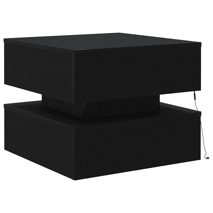 Masuta de cafea cu lumini LED Stejar negru 50x50x40 cm - WALTI WALTI