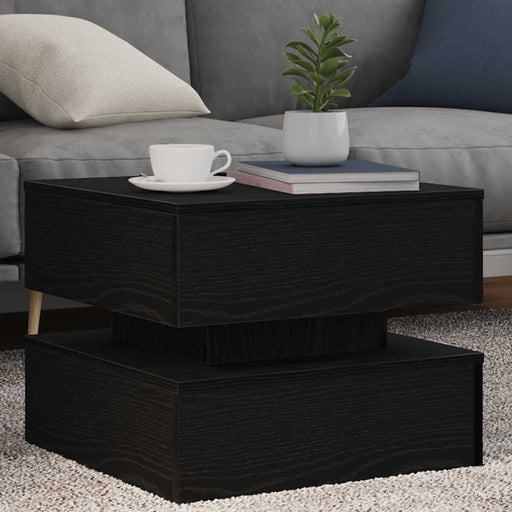 Masuta de cafea cu lumini LED Stejar negru 50x50x40 cm - WALTI WALTI