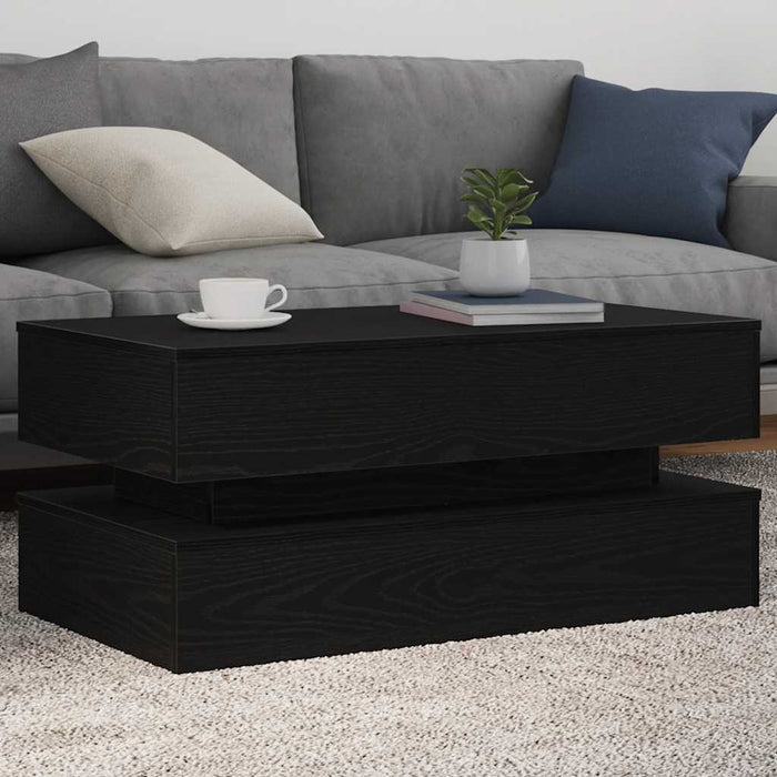 Masuta de cafea cu lumini LED Stejar negru 90x50x40 cm - WALTI WALTI