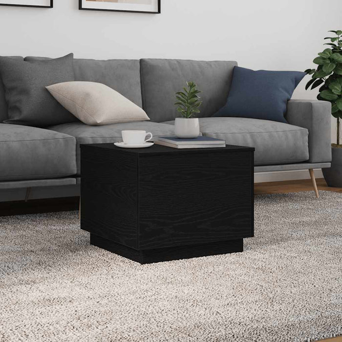 Masuta de cafea cu lumini LED Stejar negru 50x50x40 cm - WALTI WALTI