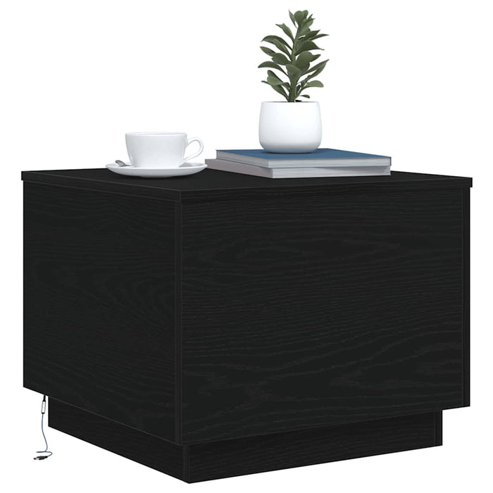 Masuta de cafea cu lumini LED Stejar negru 50x50x40 cm - WALTI WALTI