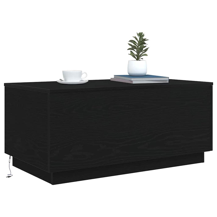 Masuta de cafea cu lumini LED Stejar negru 90x50x40 cm - WALTI WALTI