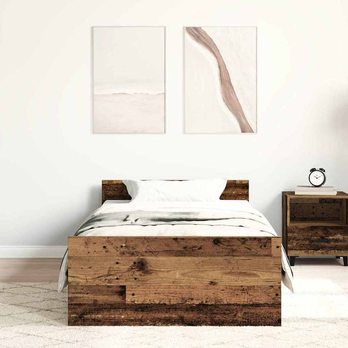 Cadru de pat fără saltea Lemn vechi 75x190 cm Lemn prelucrat - WALTI WALTI