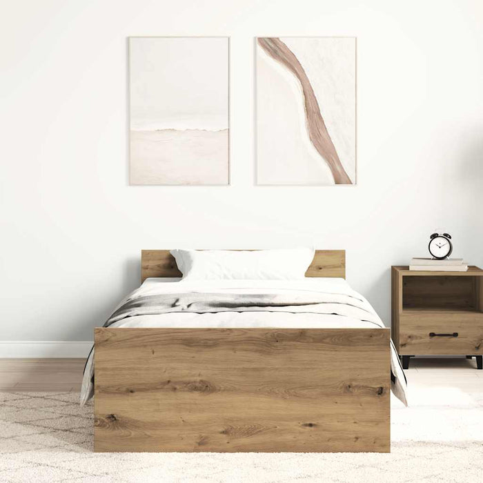 Cadru de pat fără saltea Stejar Artisan 75x190cm Lemn prelucrat - WALTI WALTI