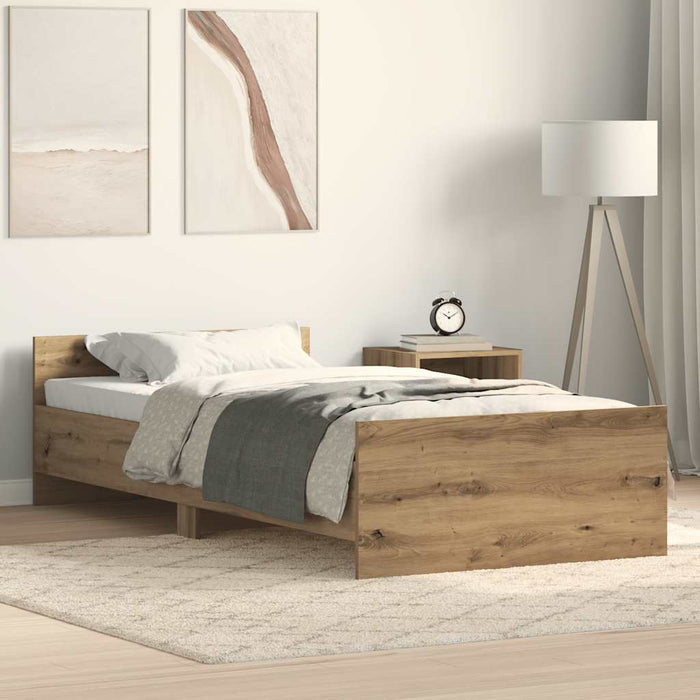 Cadru de pat fără saltea Stejar Artisan 75x190cm Lemn prelucrat - WALTI WALTI