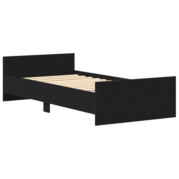 Cadru de pat fără saltea Stejar negru 75x190 cm Lemn prelucrat - WALTI WALTI