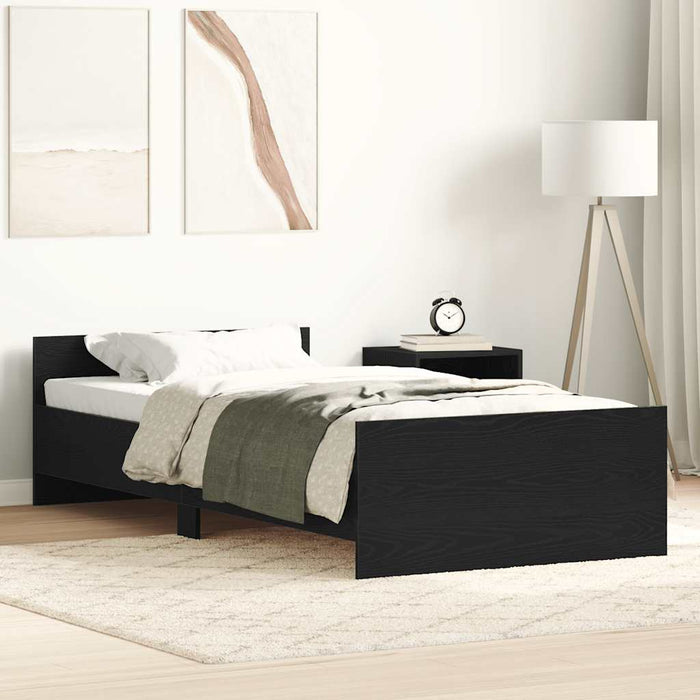 Cadru de pat fără saltea Stejar negru 75x190 cm Lemn prelucrat - WALTI WALTI