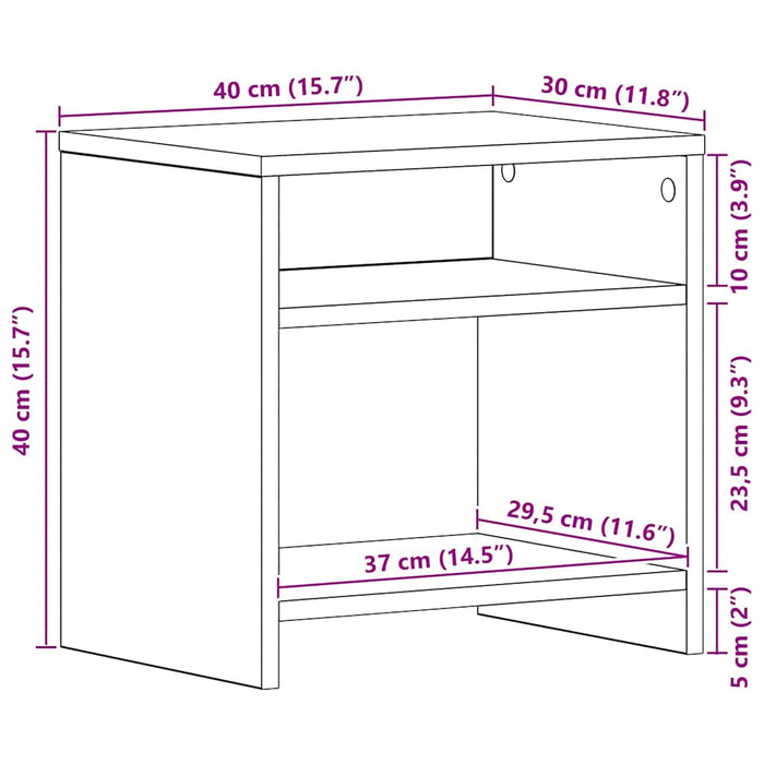 Noptiere 2 buc stejar negru 40x30x40 cm lemn de stratificat - WALTI WALTI
