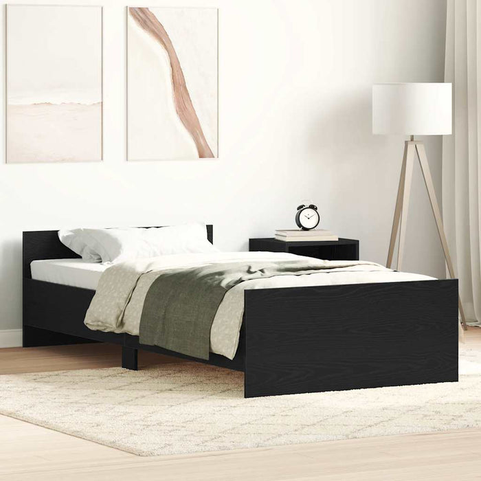Cadru de pat fără saltea Stejar negru 90x200 cm Lemn prelucrat - WALTI WALTI