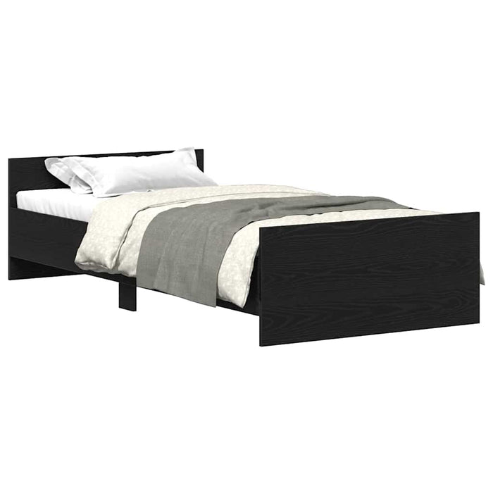 Cadru de pat fără saltea Stejar negru 100x200 cm Lemn prelucrat - WALTI WALTI