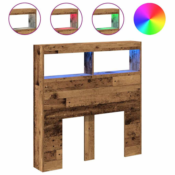 Dulap pentru tăblie cu LED Lemn vechi 100x17x102 cm - WALTI WALTI