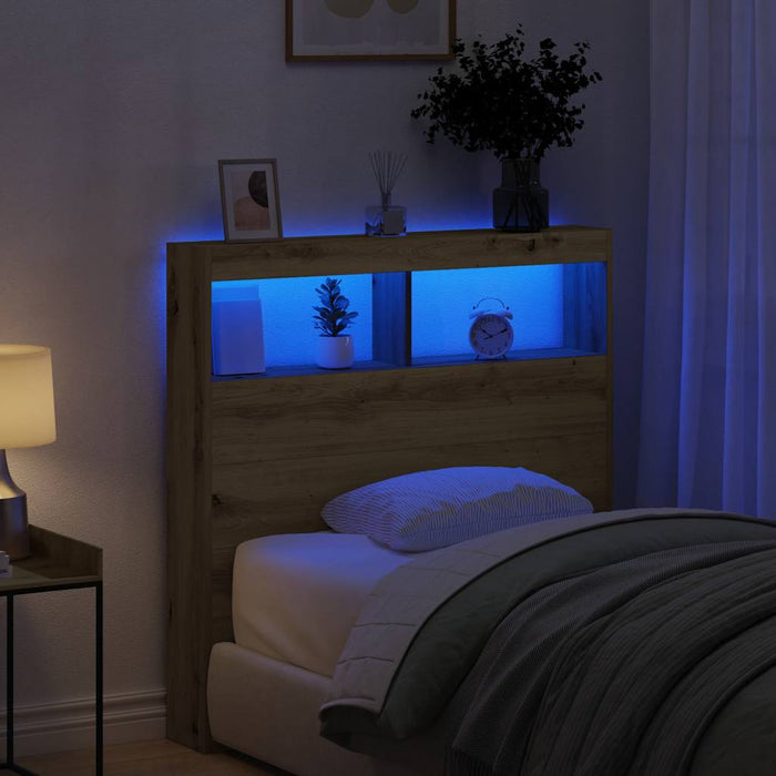 Dulap pentru tăblie cu LED Stejar Artisan 100x17x102 cm - WALTI WALTI