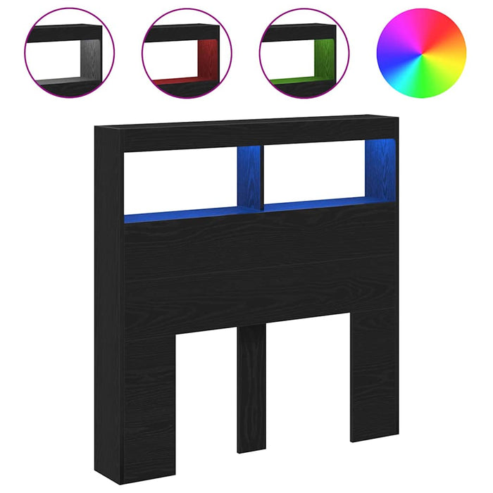 Dulap pentru tăblie cu LED Stejar negru 100x17x102 cm - WALTI WALTI