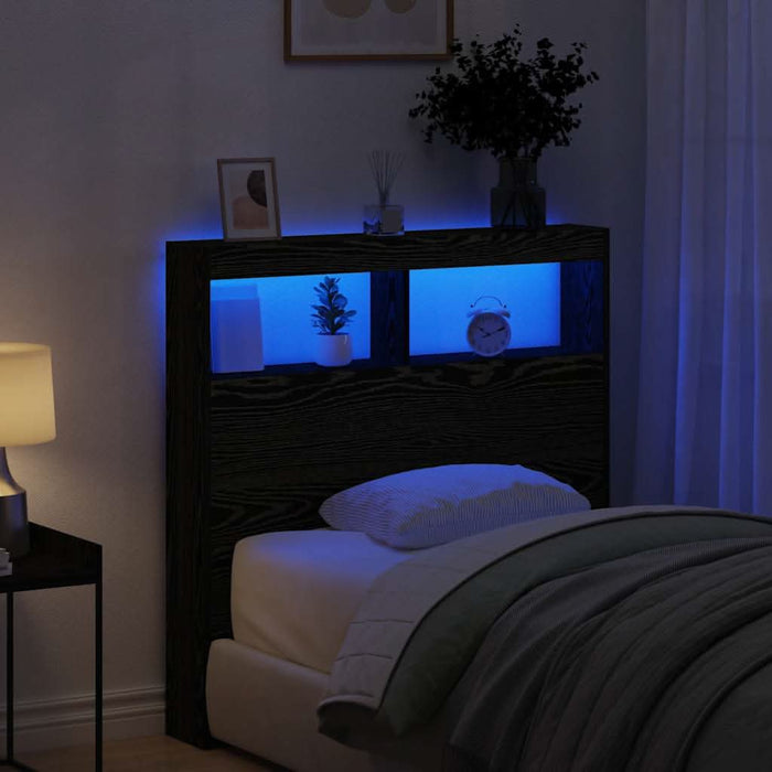 Dulap pentru tăblie cu LED Stejar negru 100x17x102 cm - WALTI WALTI