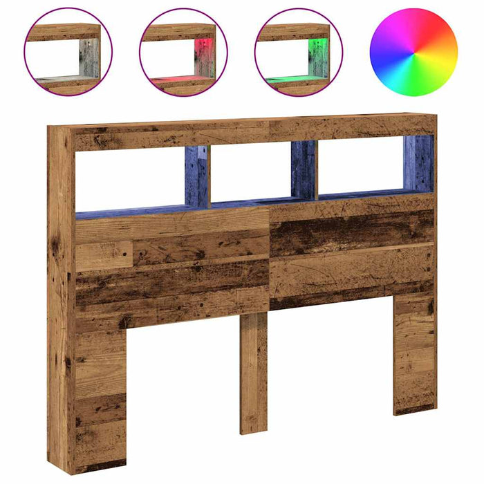 Dulap pentru tăblie cu LED Lemn vechi 140x17x102 cm - WALTI WALTI