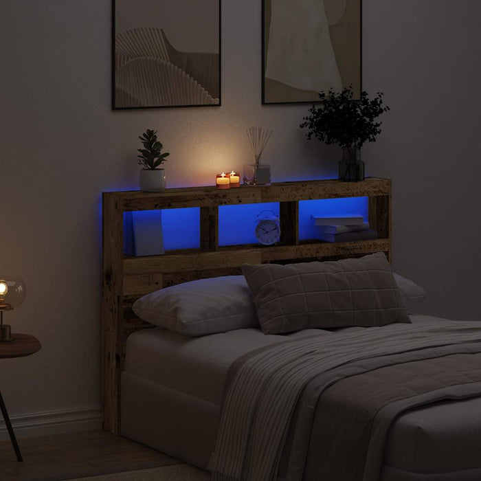 Dulap pentru tăblie cu LED Lemn vechi 140x17x102 cm - WALTI WALTI