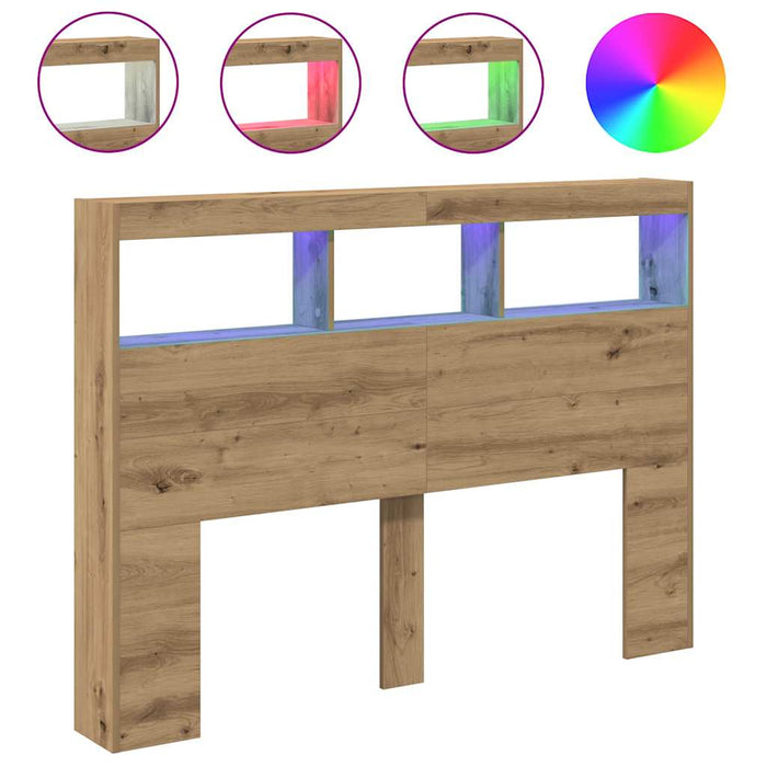 Dulap pentru tăblie cu LED Stejar Artisan 140x17x102 cm - WALTI WALTI