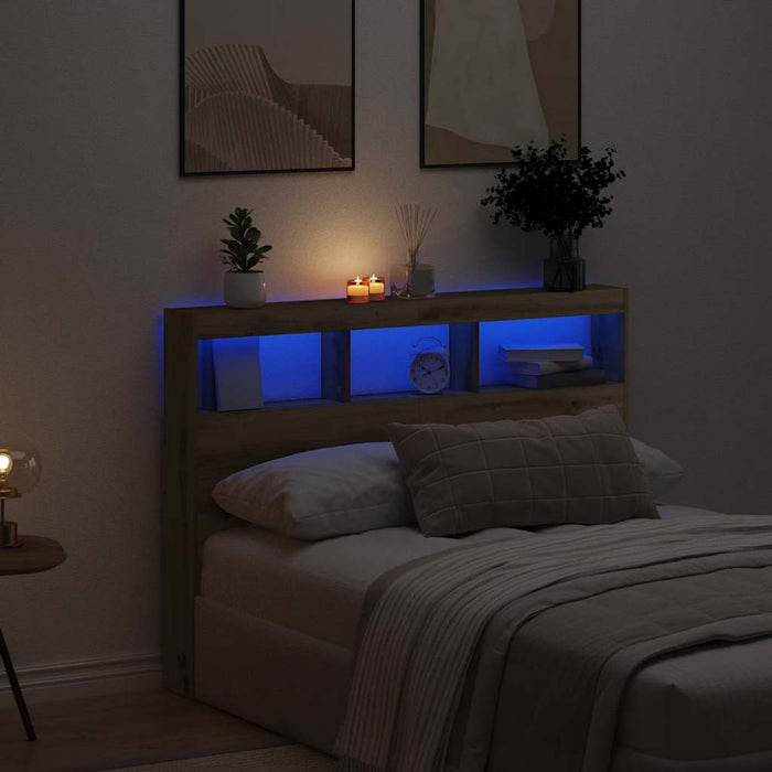 Dulap pentru tăblie cu LED Stejar Artisan 140x17x102 cm - WALTI WALTI