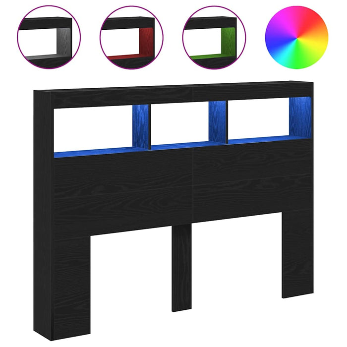 Dulap pentru tăblie cu LED Stejar negru 140x17x102 cm - WALTI WALTI