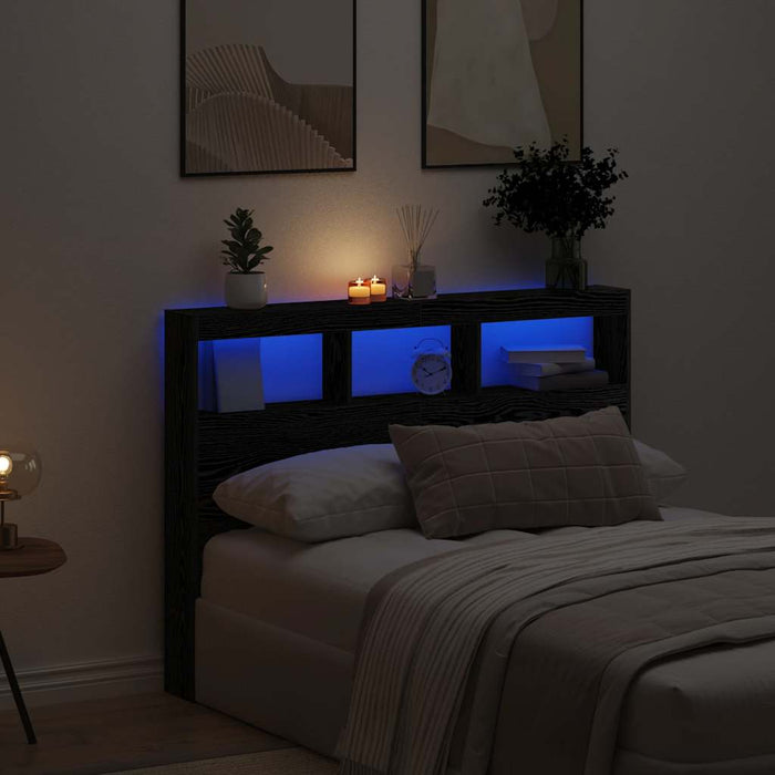 Dulap pentru tăblie cu LED Stejar negru 140x17x102 cm - WALTI WALTI