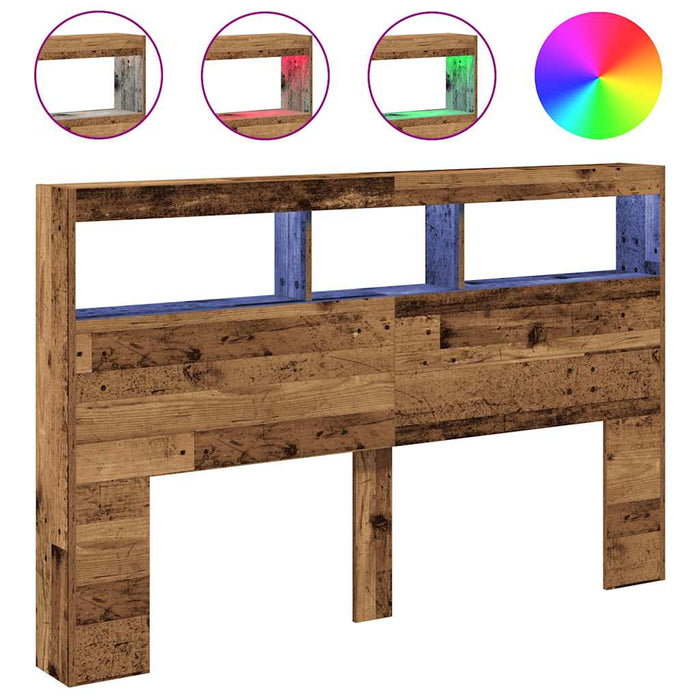 Dulap cu tăblie cu LED Lemn vechi 160x17x102 cm - WALTI WALTI
