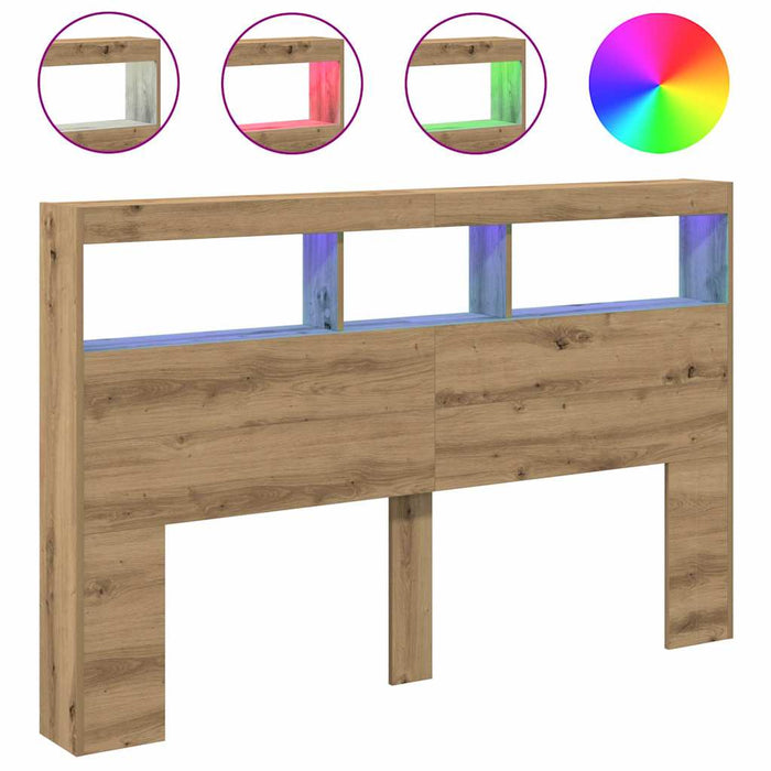 Dulap pentru tăblie cu LED Stejar Artisan 160x17x102 cm - WALTI WALTI
