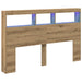 Dulap pentru tăblie cu LED Stejar Artisan 160x17x102 cm - WALTI WALTI