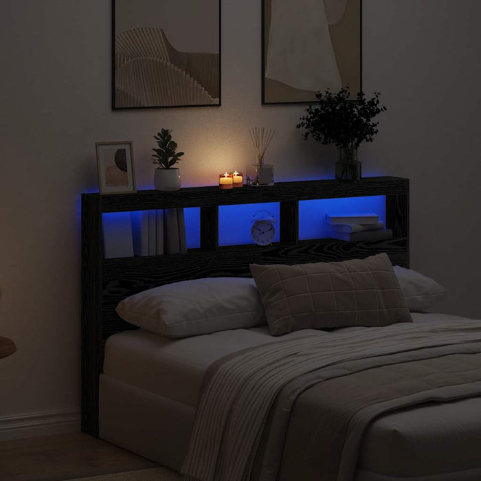 Dulap pentru tăblie cu LED Stejar negru 160x17x102 cm - WALTI WALTI