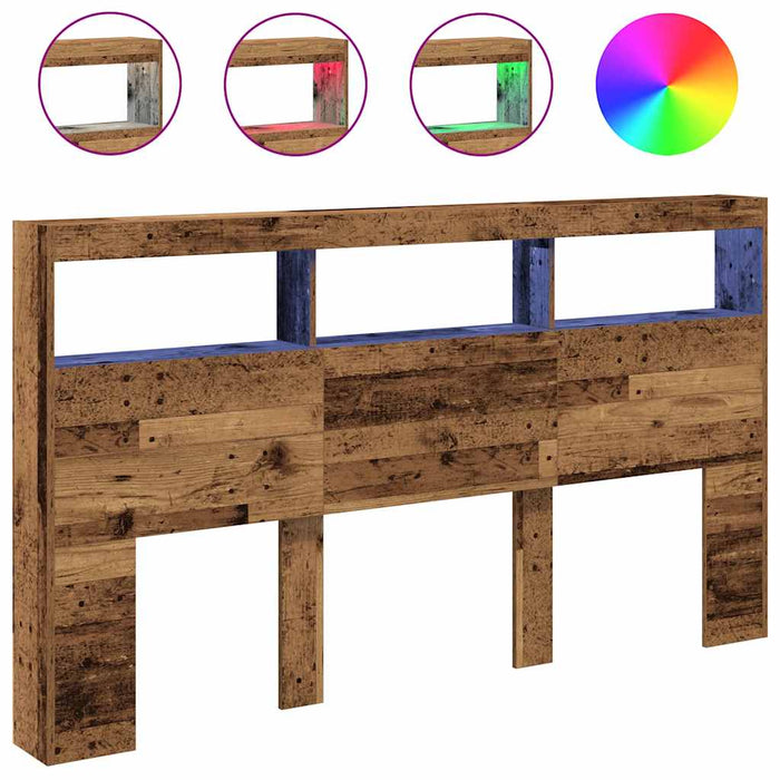 Dulap pentru tăblie cu LED Lemn vechi 180x17x102 cm - WALTI WALTI