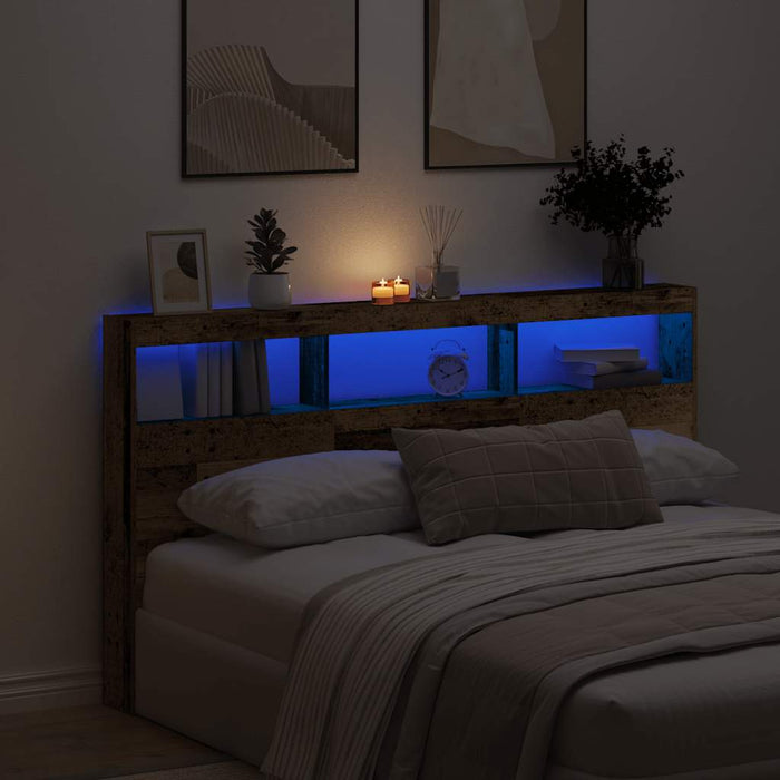 Dulap pentru tăblie cu LED Lemn vechi 180x17x102 cm - WALTI WALTI