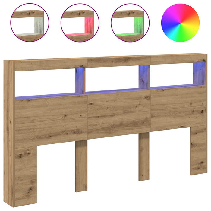 Dulap pentru tăblie cu LED Stejar Artisan 180x17x102 cm - WALTI WALTI