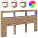 Dulap pentru tăblie cu LED Stejar Artisan 180x17x102 cm - WALTI WALTI