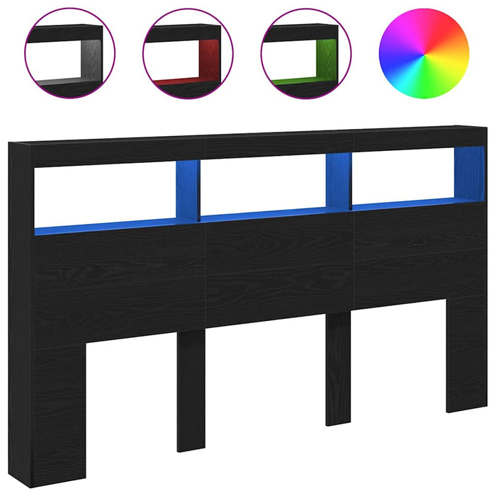 Dulap pentru tăblie cu LED Stejar negru 180x17x102 cm - WALTI WALTI