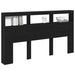 Dulap pentru tăblie cu LED Stejar negru 180x17x102 cm - WALTI WALTI