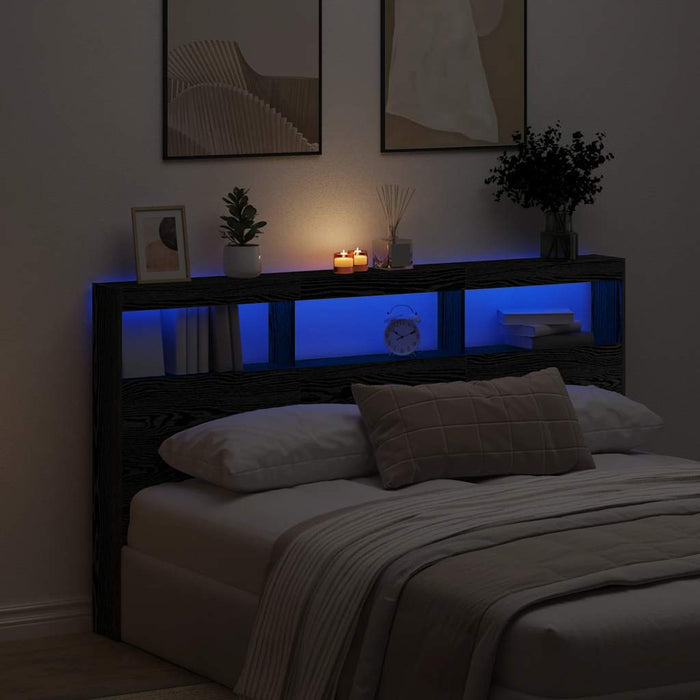 Dulap pentru tăblie cu LED Stejar negru 180x17x102 cm - WALTI WALTI