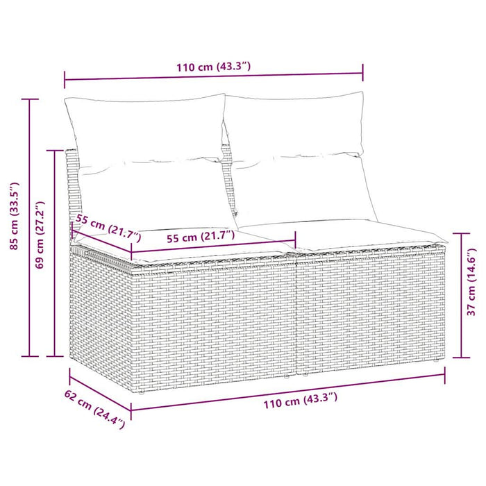 Set mobilier de grădină cu perne, 2 piese poliratan/lemn acacia - WALTI WALTI