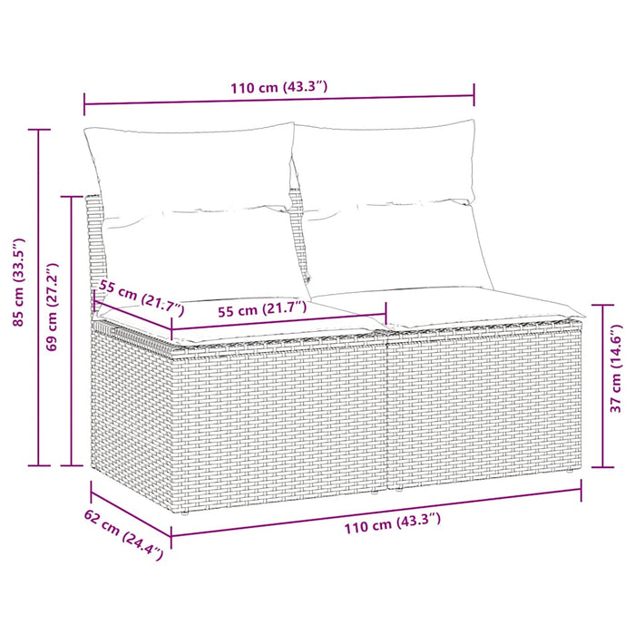 Set mobilier de grădină cu perne, 2 piese poliratan/lemn acacia - WALTI WALTI