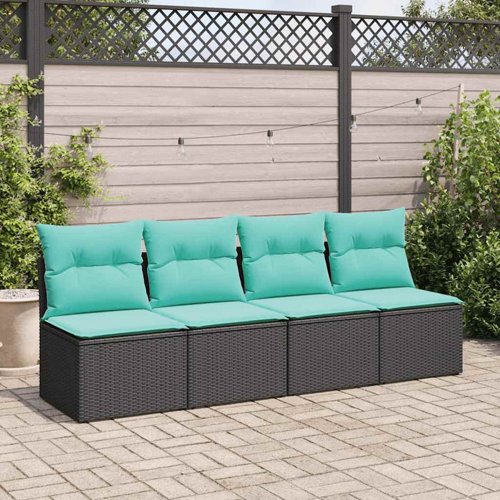 Set mobilier de grădină cu perne, 2 piese poliratan/lemn acacia - WALTI WALTI